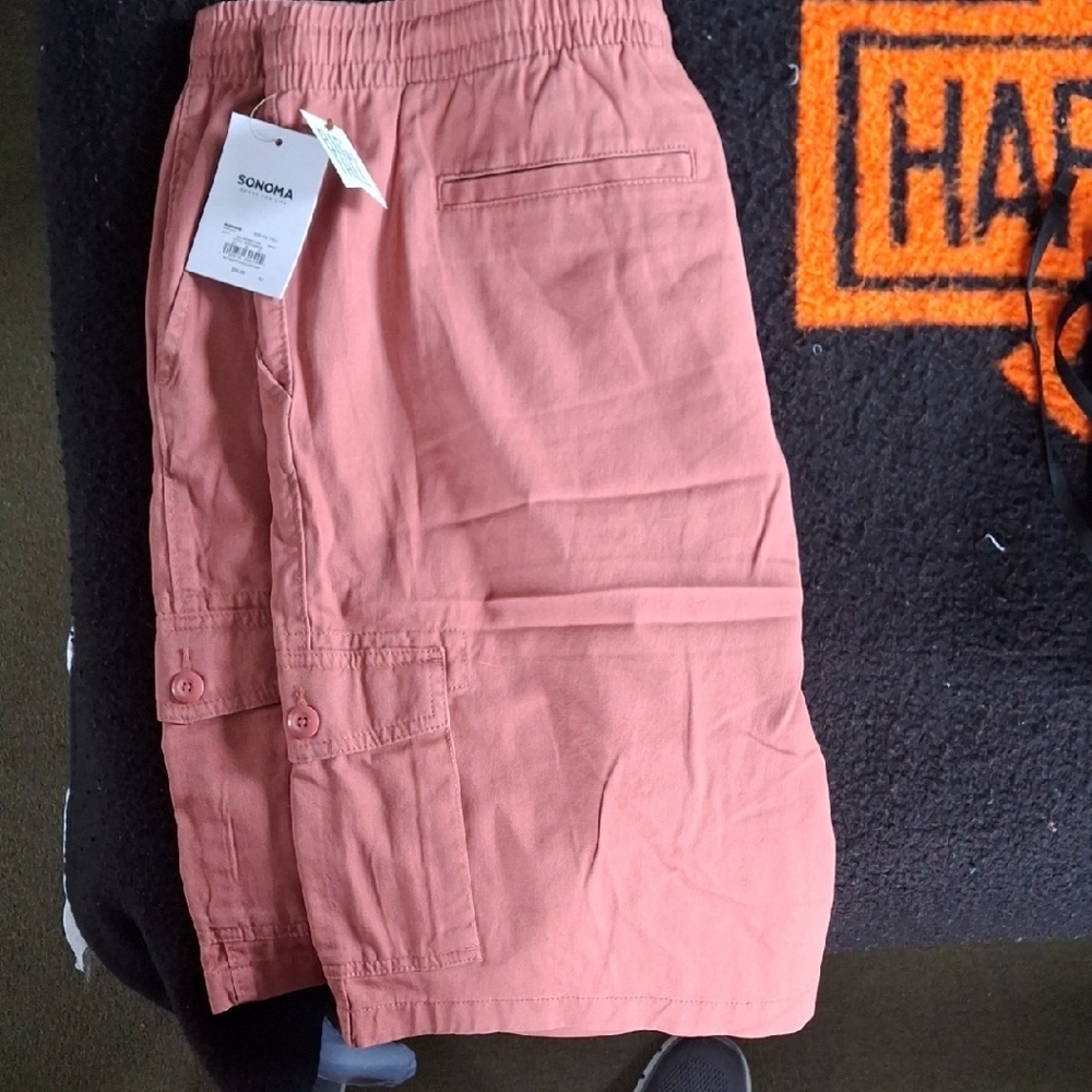 Sonoma Pink Cargo Shorts Relaxed Fit